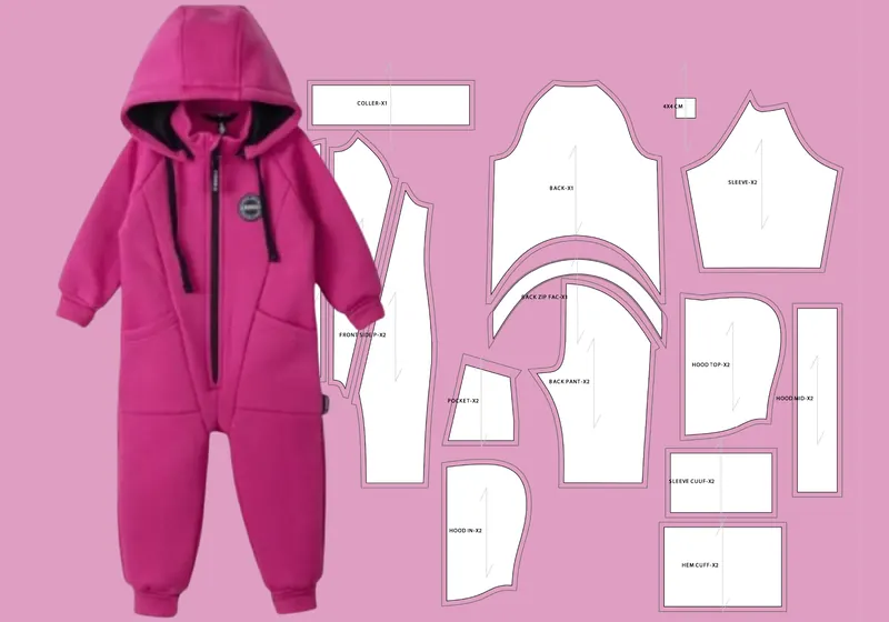 Childrenswear design example — rompers and playwear